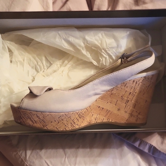 Franco Sarto cork wedge sling backs size 8 - Picture 2 of 13